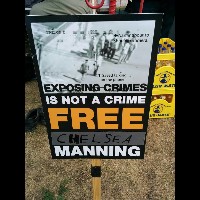 Free Chelsea Manning sign at CCCamp2015